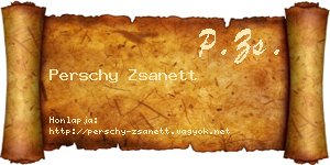 Perschy Zsanett névjegykártya